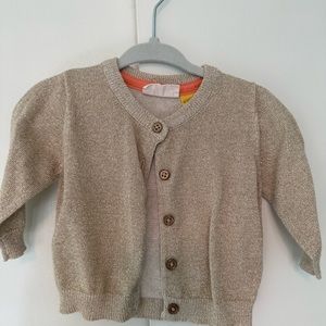Baby gold cardigan, size 6-12months
